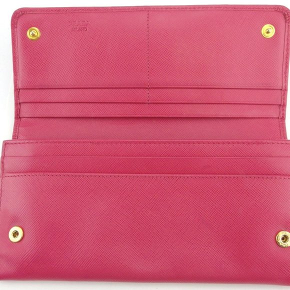 Prada Long Wallet Ribbon Pink Safiano Leather Authentic - Picture 7 of 9
